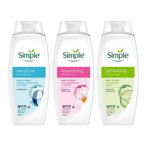 Simple Simple Shower Gel Bundle 450ml 2 Pack Each