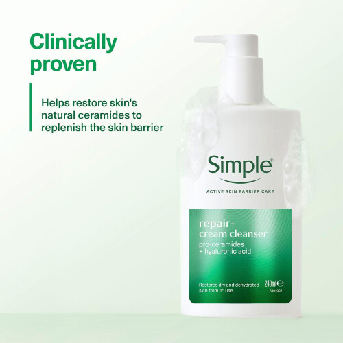 Simple Simple Repair+ Cream Cleanser 240ml 6 Pack 1