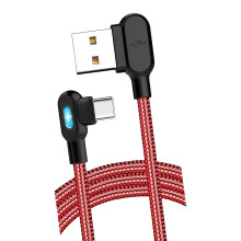 Dubbelhoekige USB C-oplaadkabel Snelle-1m Rood