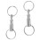 4 Pieces Removable Double Keychains Iron Nickel Double Detachable Keychain Double Keychain Rotating Ring Keychain 2