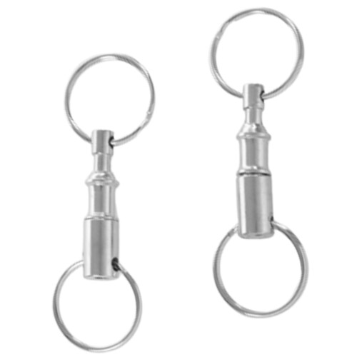 4 Pieces Removable Double Keychains Iron Nickel Double Detachable Keychain Double Keychain Rotating Ring Keychain 1
