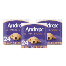 Andrex Toilet Rolls x72 Supreme Quilts Fragrance-Free 3 Ply Toilet Paper