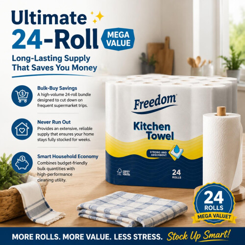 Freedom Freedom Rhino Kitchen Paper Towels, 72 Rolls 1