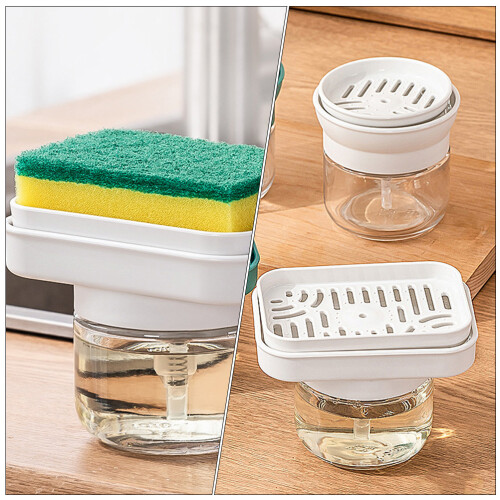 Draagbare Witte Afwaszeepdispenser Met Sponshouder 2