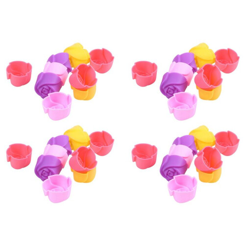 40 x Silikon Rose Muffin Plaetzchen Becher Kuchen Backen Form