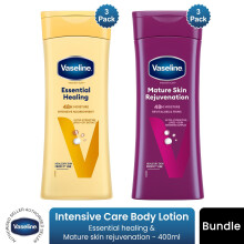Vaseline Intensive Care Body Lotion Essential Healing & Mature Skin 400ml, 3 Pack Each