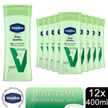 Vaseline Intensive Care Body Lotion Aloe Soothe 48H Moisture 400ml, 12 Pack