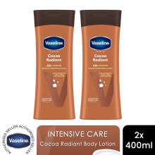 Vaseline Body Lotion Intensive Care Cocoa Radiant Deep Moisturizer 400ml, 2 Pack