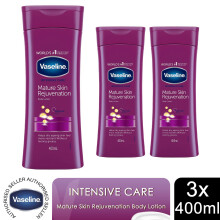 Vaseline Body Lotion Mature Skin Rejuvenation Intensive Care 400ml, 3 Pack