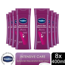 Vaseline Body Lotion Mature Skin Rejuvenation Intensive Care 400ml, 8 Pack