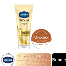 Vaseline Gluta-Hya Flawless Tone Lotion 200ml & Cocoa Lip Balm 20g Duo Set
