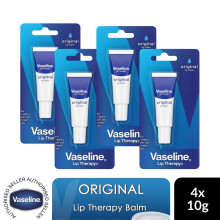 Vaseline Lip Therapy Original Hydrating Lip Balm Pocket Tube 10g, 4 Pack
