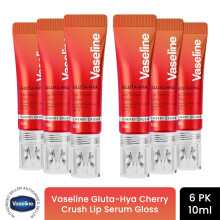 Vaseline Gluta-Hya Lip Serum Gloss Cherry Crush Hydrating Moisture Care 10ml, 6 Pack