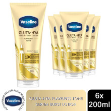 Vaseline Gluta-Hya Flawless Tone Serum Burst Body Lotion 200ml, 6 Pack