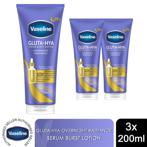 Vaseline Vaseline Serum Burst Lotion Gluta-Hya Overnight Radiance 200ml, 3 Pack