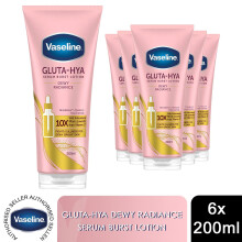 Vaseline Body Lotion Gluta-Hya Dewy Radiance Serum Burst Skin Care 200ml, 6 Pack