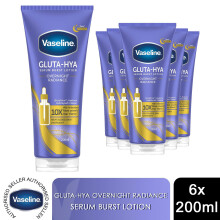 Vaseline Serum Burst Lotion Gluta-Hya Overnight Radiance 200ml, 6 Pack