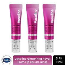 Vaseline Gluta-Hya Lip Serum Gloss Royal Plum Hydrating Moisture Care 10ml, 3 pack