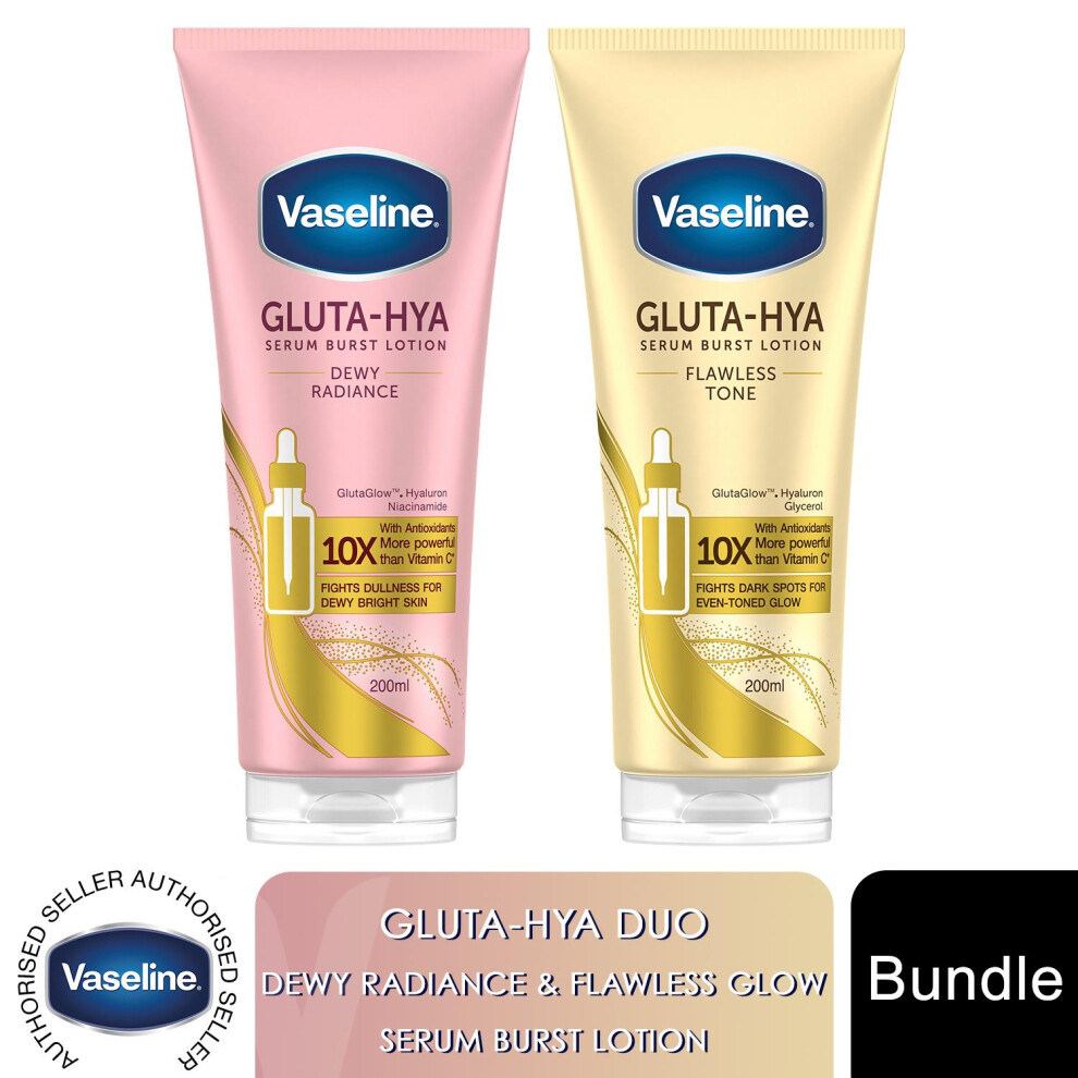Vaseline White Gluta-Hya Lotion Duo Dewy Radiance & Flawless Glow, 200Ml Each In - Image 2