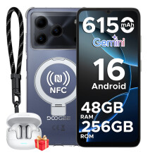 (Purple) DOOGEE Note56 Plus VIP Edition Smartphone,48GB(6+42) RAM+256GB ROM,6.56"90Hz,Android16,6150mAh,50MP Camera,NFC,TWS Earbuds Included