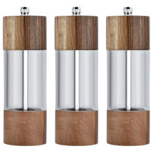 3X Molinillo de Pimienta Molinillo de Pimienta Transparente Molienda de Sal NúCleo de Cerámica Botella 6 Pulgadas