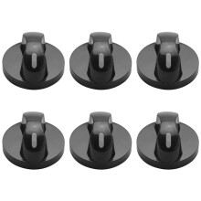 6X Perilla de Rango Fogon de Gas de Plastico de Cocina Control del Horno Perilla Giratoria Negro