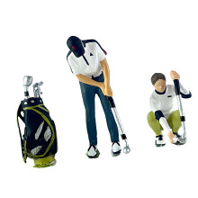 Figurine de joueur de Golf modèle 1:64, scènes miniatures-Combo