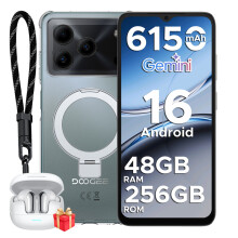 (Green) DOOGEE Note56 Plus VIP Edition Smartphone,48GB(6+42) RAM+256GB ROM,6.56"90Hz,Android16,6150mAh,50MP Camera,NFC,TWS Earbuds Included