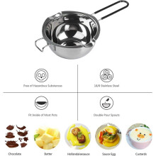 6-Pack Stainless Steel Double Boiler, Heat-Resistant Handle 2 Cup Capacity, Universal Pad