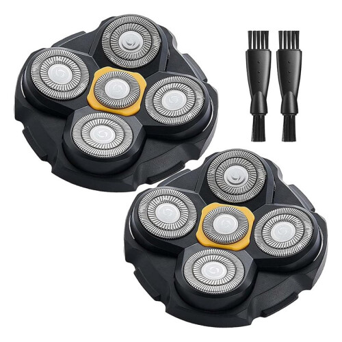2PCS  Shaver Replacement Heads for  Titanium  Shaver, 2 Cleaning Brush