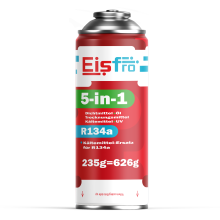 Eisfro 5in1 R134a Kältemittel XL für Auto Klimaanlage 235g | mit Öl, Dichtmittel, UV-Farbstoff & Trockner – Kompressorschutz