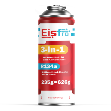 Eisfro 3in1 R134a Kältemittel Ersatzgas Set mit Dichtmittel & Öl – Auto Klimaanlage Nachfüllset für PKW & Wohnmobil | 235g