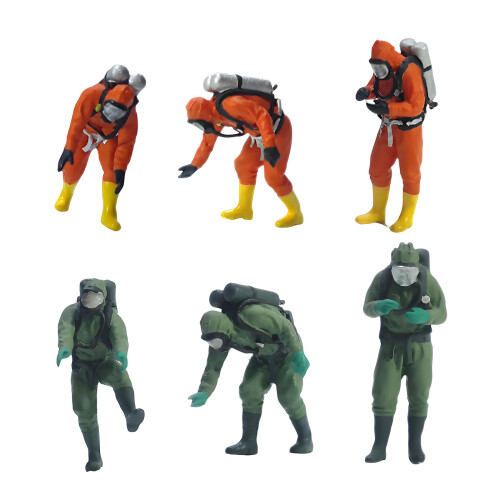 Figurine d'équipe sauvée, modèle 1:64, scènes miniatures-Orange 1
