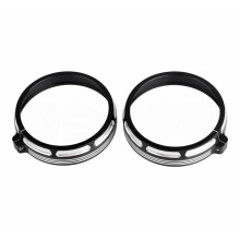 2PCS 4.5-Inch Fog Light Cover for Gliding Trip Electra Street Aluminum Protective Frame Auxiliary Headlight Cover