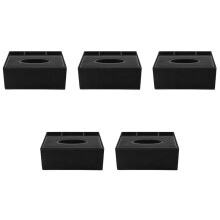 5X Contenitore di Tessuto in PU Porta Telecomando Contenitore di Forbici Portaoggetti Multifunzionale per Desktop (Nero)