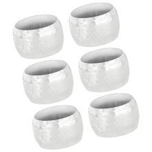 6 moderne, geprägte Serviettenhalter, Serviettenringe für-Silber