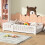 (Single, White) Kids Single Bed Frame, Padded Headboard with Wood Slat Support Base 3