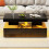 (104cm, Black) Modern LED Coffee Table, 2 Large Pull-Out Storage Drawers, Sofa Side Table 2