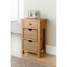 Wiltshire Oak Console Table with Storage Baskets