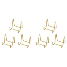 6 Pack Plate Stand for Display Gold Iron Easel Plate Holder Display Stand Metal Frame Holder for Photo Decor Plate Bowl