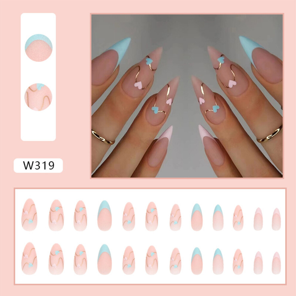 Reach-Tools (Jelly Glue Model) Eco-Friendly Abs Resin Fake Nails - Frosted Heart Diy
