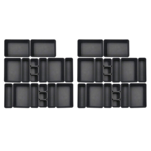 36 Pack Interlocking Drawer Organizer Tray, Multi-Purpose Desk Drawer Tray Organizer for Kitchen Bathroom Bedroom 1