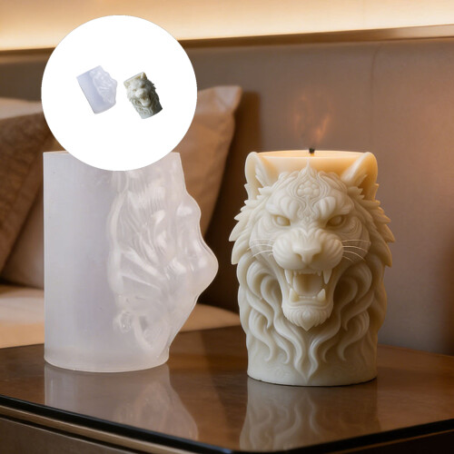 Animal Head Cylinder Candle Silicone Mold Baking Tool For Making 1