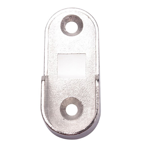 6X Oval Wardrobe Hanging Rail Rod End Bracket Support Silver Tone Pair 2