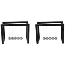 2X Balls Cradle Balance Newtons Pendulum Ornaments Home Decorations Desk Decoraction Toy Gift Black