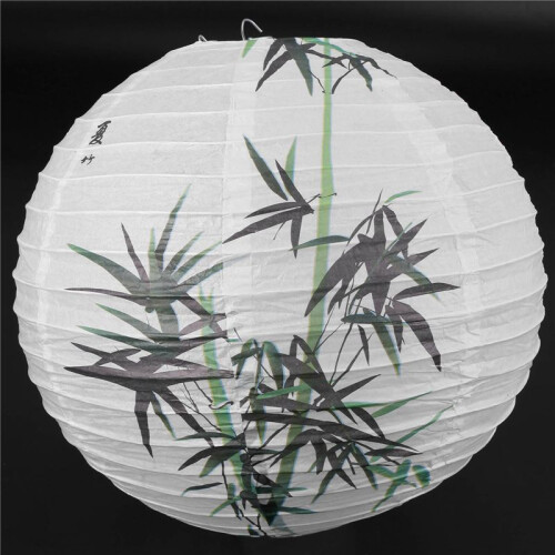 6X Abajur 30cm Lanterna de Papel Estilo Oriental Luz Decoração Chinesa, Bambu 2