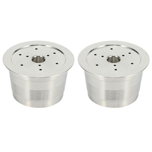 2X Compatible para Caffitaly Cafetera Cápsula Reutilizable Recargable de Acero Inoxidable