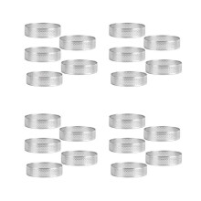 20Pcs Circular Tart Ring Dessert Stainless Steel Perforation Fruit Pie Quiche Cake Mousse Mold Kitchen Baking Mould