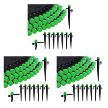 180 Pieces 360 Degree Adjustable Irrigation Drippers with Barbed Connector for 4/7 MM Tube, Water Flow Irrigation System