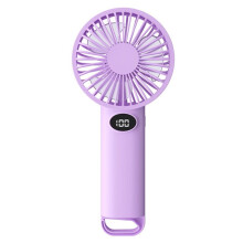Portable Handheld Small Fan LCD Display with 6-Speed Wind Power Handheld/Vertical Multi-Purpose